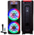 MR DJ NEWYORK+ 12" X 2 Rechargeable Portable Bluetooth Karaoke Speaker with Party Flame Lights Microphone TWS USB FM Radio