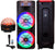 MR DJ NEWYORK+ 12" X 2 Rechargeable Portable Bluetooth Karaoke Speaker with Party Flame Lights Microphone TWS USB FM Radio + LED Crystal Magic Ball