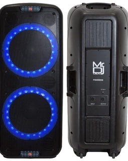 Mr Dj PBX6500S Professional Dual 15" 2 Way Passive Speaker with LED Accent Lighting