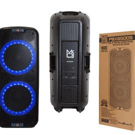 Mr Dj PBX6500S Professional Dual 15" 2 Way Passive Speaker with LED Accent Lighting