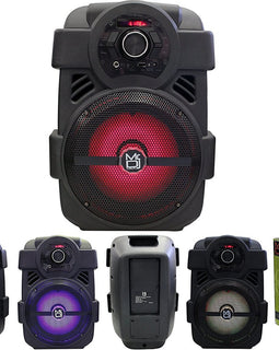 MR DJ PSE-80BT 8” Portable Active Speaker<BR/> 8” Portable Active Speaker with Rechargeable Battery Party Speaker with Bluetooth 1200 Watts P.M.P.O