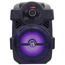 2 MR DJ PSE80BT 8" Portable Bluetooth Active Speaker Rechargeable Battery Party Speaker 1200 Watts