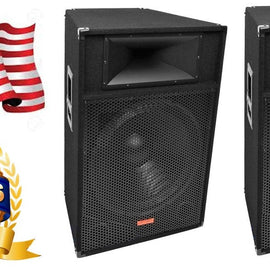 2 Mr Dj Patron PSS-1700 Pro Audio Single 15" Passive 2-Way DJ/PA Loudspeaker