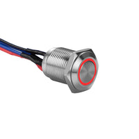 Install Bay MS12R-2 Silver 12MM Round Illuminated Momentary Switches Red Qty 2