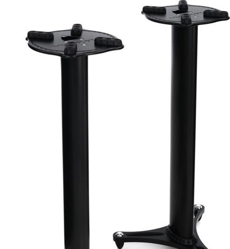 Ultimate Support MS-90-36B MS Series Professional Column Studio Monitor Stands with Non-marring Decoupling Pads and Three Internal Channels - 36