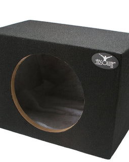 Absolute MSHF12 <br/>12" Single Sealed Sub Box Hatchback 1.20 Cubic Feet MDF Black Subwoofer Enclosure