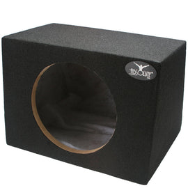 Absolute MSHF12 <br/>12" Single Sealed Sub Box Hatchback 1.20 Cubic Feet MDF Black Subwoofer Enclosure