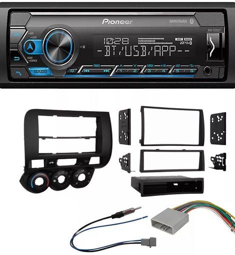 Pioneer MVH-S322BT Car Stereo Single Din Kit Fit 2007-2008 Honda Fit