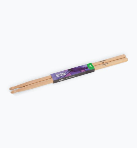 On-Stage MW7A Maple Drum Sticks (7A, Wood Tip, 12pr)