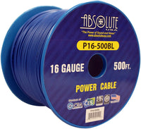 Absolute USA P16-500BL 16 Gauge 500-Feet Spool Primary Power Wire Cable (Blue)