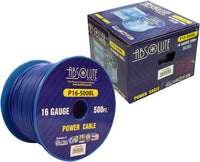 Absolute P16-500BLUE 16 Gauge 500-Feet Blue Spool Primary Power Wire Cable