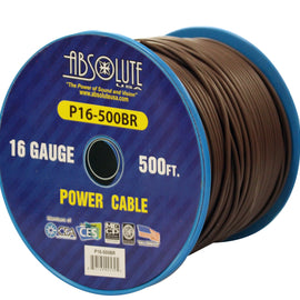 Absolute USA P16-500BR 16 Gauge 500FT Primary Power & Remote Wire – Brown