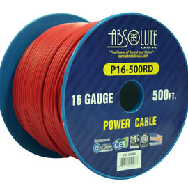 Absolute USA P16-500RD 16 Gauge 500FT Primary Power & Remote Wire – Red