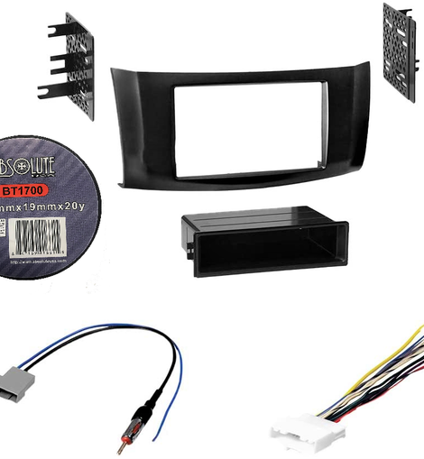 Absolute Package3 Car Stereo Installation Kit Compatible with Nissan Sentra 2013 – 2016 In-Dash Mounting Kit, Antenna, and Harness for Single or Double Din Radio Receivers