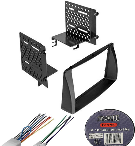 Absolute Package4 Car Stereo Installation Kit Compatible with Toyota Corolla 2003 – 2008 In-Dash Mounting Kit, and Harness for Double Din Radio Receivers