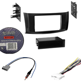 Absolute Package5 Car Stereo Installation Kit Compatible with Nissan Sentra 2013 – 2016 In-Dash Mounting Kit, Antenna, and Harness for Double Din Radio Receivers