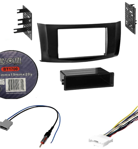 Absolute Package5 Car Stereo Installation Kit Compatible with Nissan Sentra 2013 – 2016 In-Dash Mounting Kit, Antenna, and Harness for Double Din Radio Receivers