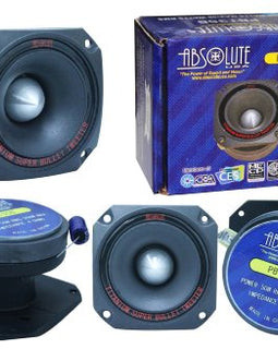2 Pair Absolute USA PBT35B 3.5-Inch Titanium Bullet High Compression Tweeter with 10 Oz Ferrite Magnet for Car, Van, ATV, UTV, Marine, Boat, Motorcycle, Motorsports, and Competition