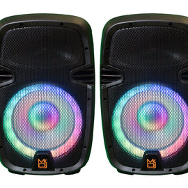 MR DJ PBX210COMBO Portable all in One PA/DJ System 2X 10" 3000W Bluetooth Active Speaker with Detachable Mixer & Stands