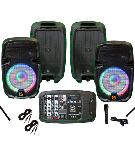 MR DJ PBX210COMBO Speaker Portable all in One PA/DJ KTV System 2X 10