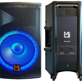 MR DJ PBX4500S 15" 2-Way PA DJ 4500W Passive LED Speaker + Speaker Stand & Cable