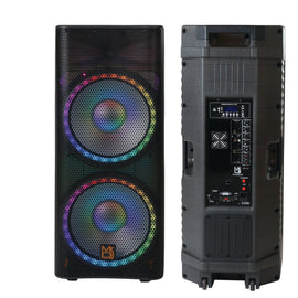 MR DJ PBX6500LED PRO PA DJ Dual 15" 3-Way Full-Range Powered/Active Live Sound Bluetooth Loud Speaker