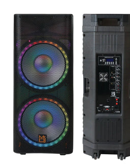 Mr. Dj USA DJ215BT Dual 15" 3WAY 5000W Max Power PA DJ Bluetooth Speaker