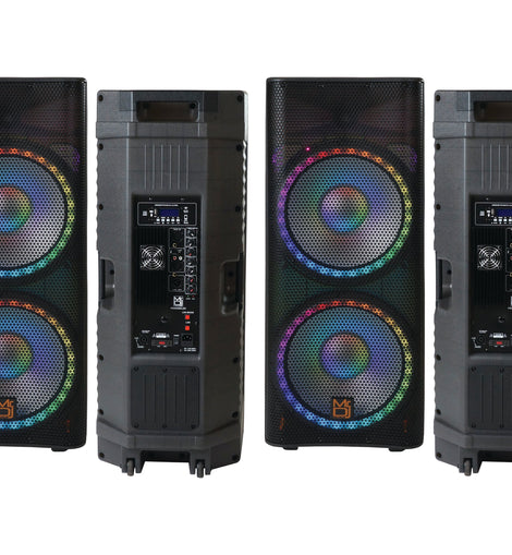2 MR DJ PBX6500LED Professional Dual 15
