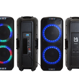 MR DJ PBX6500LED & PBX6500S Dual 15” 3-Way Full-Range Powered/Active and Passive DJ PA Multipurpose Live Sound Bluetooth Loudspeaker