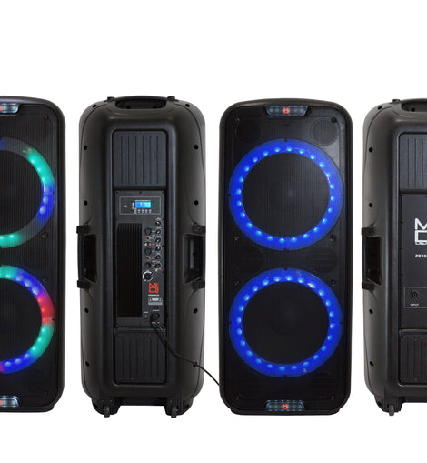 MR DJ PBX6500LED & PBX6500S Dual 15” 3-Way Full-Range Powered/Active and Passive DJ PA Multipurpose Live Sound Bluetooth Loudspeaker