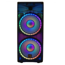 MR DJ PBX6500LED Professional Dual 15" 3-Way Full-Range Powered/Active DJ PA Multipurpose Live Sound Bluetooth Loudspeaker