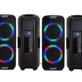 2 MR DJ PBX6500LED Professional Dual 15” 3-Way Full-Range Powered/Active DJ PA Multipurpose Live Sound Bluetooth Loudspeaker