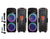 Pair of Dual 15" Portable Rechargeable 4000W Max Powered Active PA DJ Speaker with Built-In Bluetooth & LED Light
