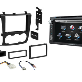 Power Acoustik PD-651B Double DIN Bluetooth In-Dash DVD/CD/AM/FM Car Stereo w/ 6.5" Touchscreen and SD/USB Reader &  Single Double DIN Dash Kit Harness for 2007-2012 Nissan Altima