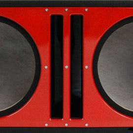 Absolute PDEB10RD (Red/black) Dual 10", 3/4" MDF Twin Port Subwoofer Enclosure w/ Red High Gloss Face Board