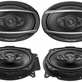 2 PAIRS PIONEER TS-A6960F 450W MAX 6" X 9" 4-WAY 4-OHM STEREO COAXIAL SPEAKER