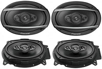 2 PAIRS PIONEER TS-A6960F 450W MAX 6" X 9" 4-WAY 4-OHM STEREO COAXIAL SPEAKER