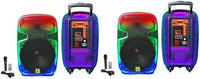 2 MR DJ PL15FLAME 15" Portable Translucent Bluetooth Speaker