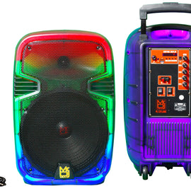 MR DJ PL12FLAME 12" Portable Translucent Bluetooth Speaker