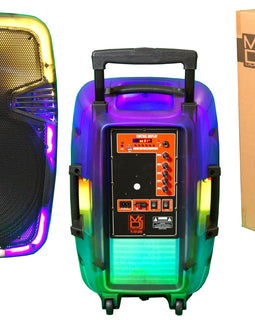 MR DJ PL15FLAME 15" Portable Translucent Bluetooth Speaker