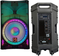 MR DJ PLED5200 PRO PA DJ Active Bluetooth/MP3/FM Radio 15 Inch Portable Speaker