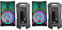 2 MR DJ PLED5200 PRO PA DJ 15" Bluetooth/MP3/FM Radio Portable Active Speaker
