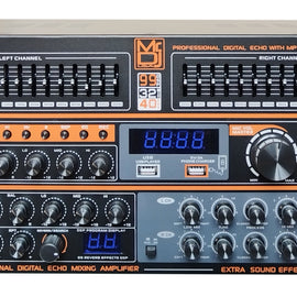 MR DJ PMX-9800 5000W PA DJ Audio Mixer Powered Soundboard DSP Bluetooth FM