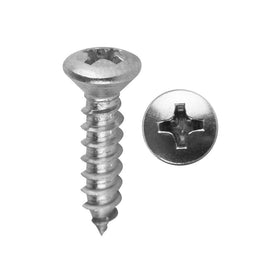 Install Bay POHSC834 #8 X 3/4 PHIL OVAL HEAD SS CHROME- Bag of 100