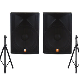 2 MR DJ PRO118S-B Powerful PRO PA DJ Single 18" Passive Speakers + Stand