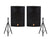 2 MR DJ PRO118S-B Powerful PRO PA DJ Single 18" Passive Speakers + Stand