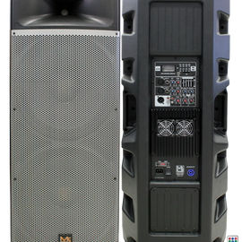 Mr Dj PRO215BT PA DJ Powered Speaker PRO PA DJ Dual 15” 3-Way Full-Range Powered/Active Loudspeaker