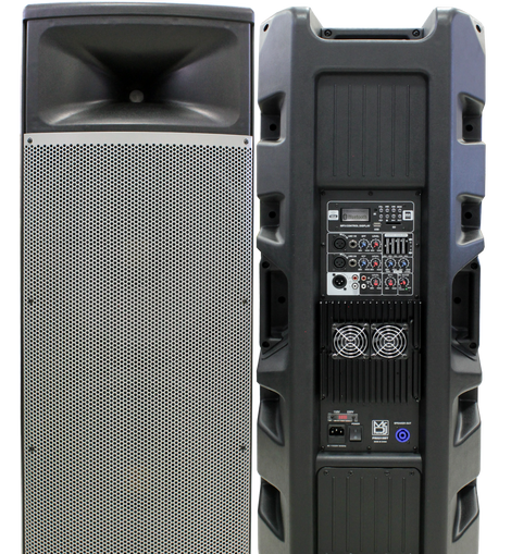 Mr Dj PRO215BT PA DJ Powered Speaker PRO PA DJ Dual 15” 3-Way Full-Range Powered/Active Loudspeaker