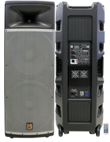 Mr Dj PRO215BT PRO DJ Dual 15" Active Full Range Powered PA Speaker 2" Display