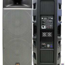 Mr Dj PRO215BT PRO PA DJ Dual 15" Active Full Range Powered Speaker 2" Display